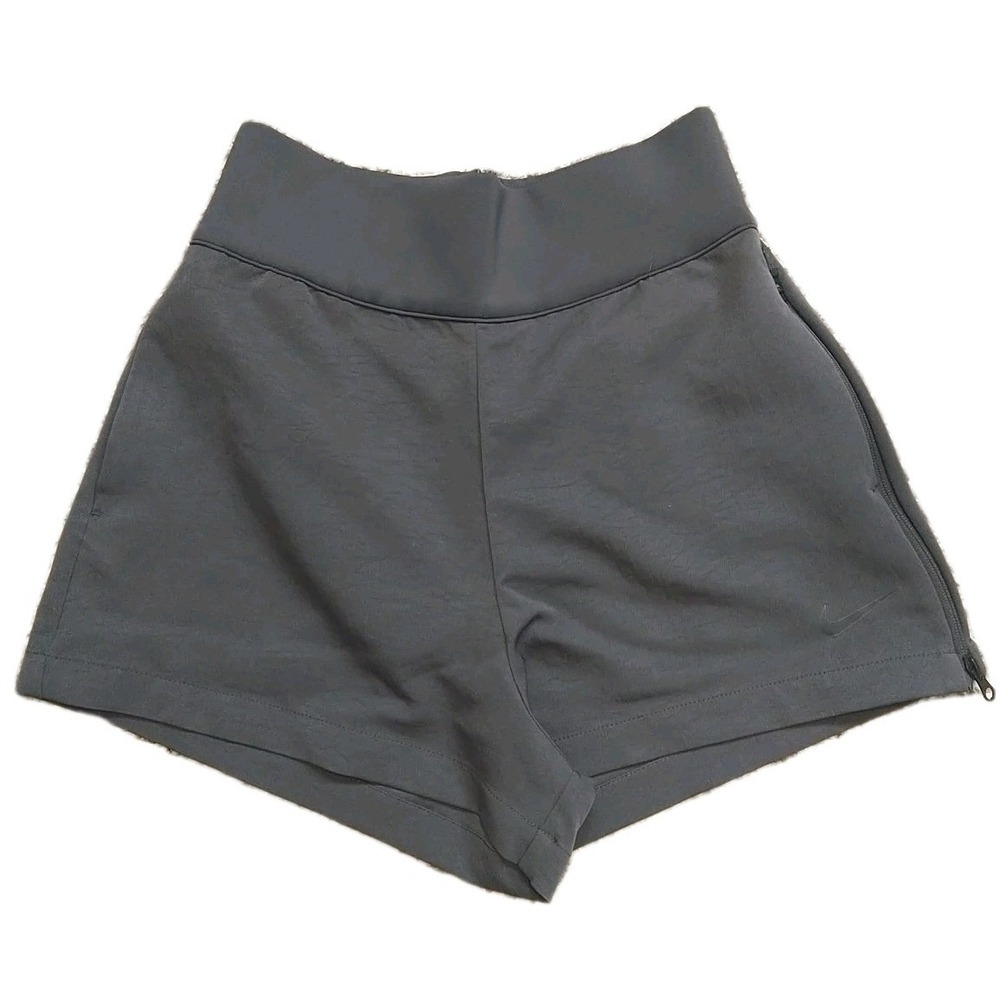 Nike SWIM Athletic Shorts Women's Gray Back/Side  Zipper Move To Zero Large